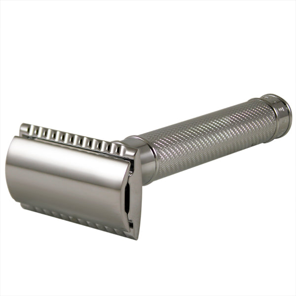 Muhle Large Chrome Traditional CLOSED Comb Safety Razor Smallflower