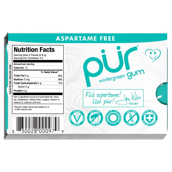 Gum, Pur, made with Xylitol