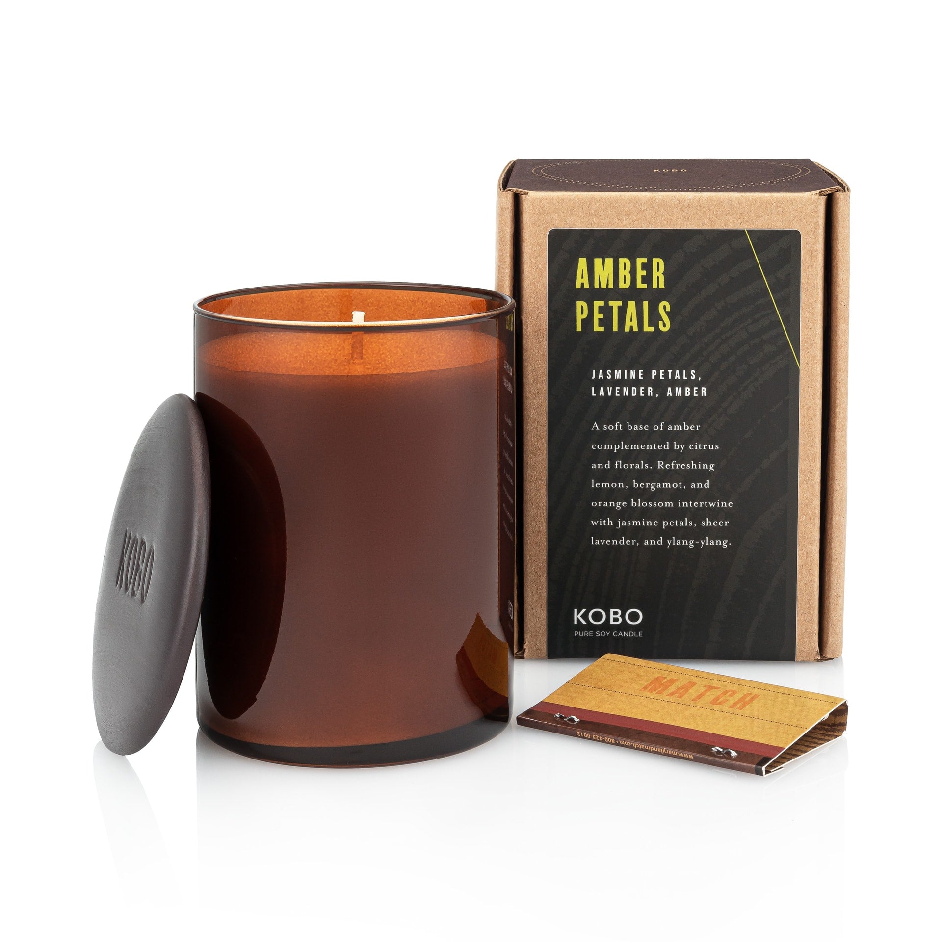 Primary Image of Amber Petals Woodblock Candle