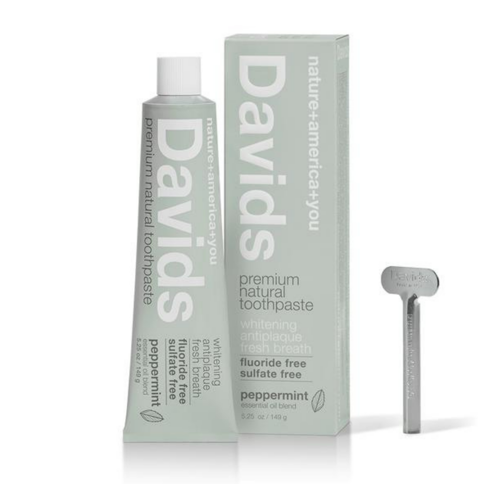 Primary image of David's Premium Natural Toothpaste Peppermint with Tube Key