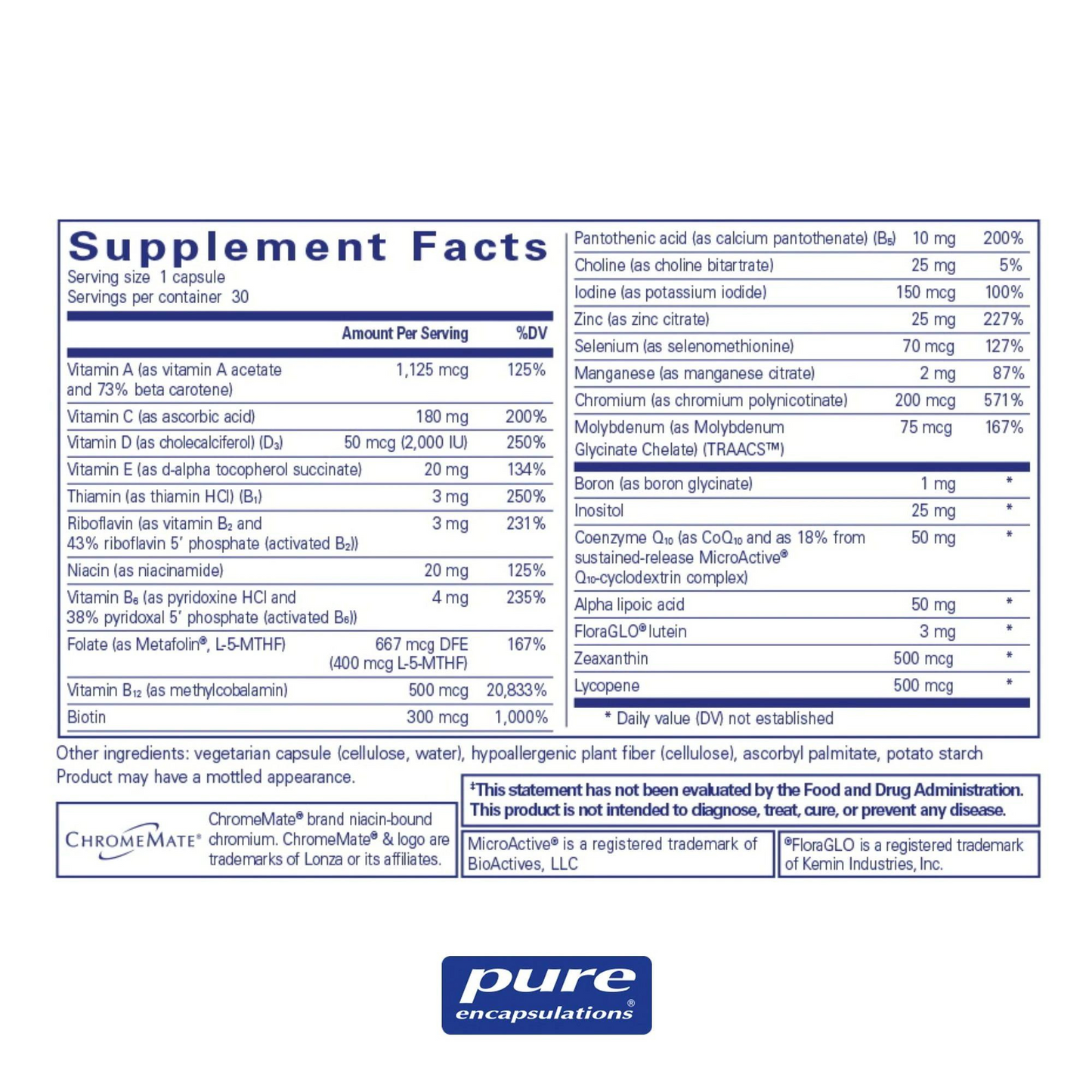 Pure Encapsulations O.N.E. Multivitamin Capsules (30 count) #10085782