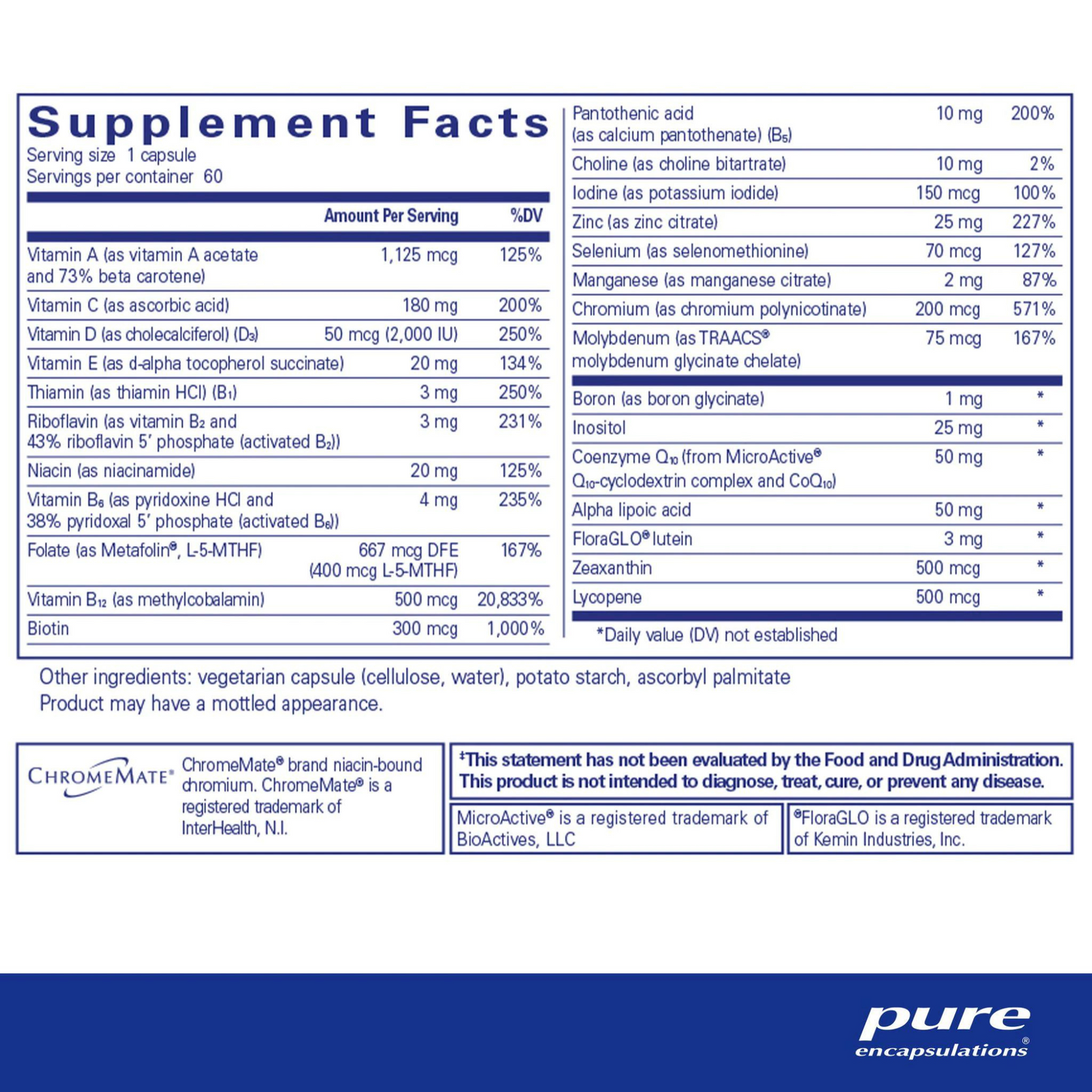 Pure Encapsulations O.N.E. Multivitamin Capsules (60 count) #10085802