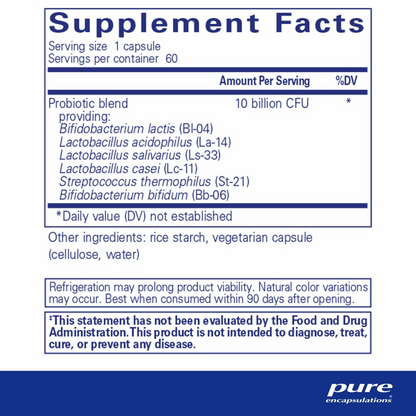 Pure Encapsulations Probiotic G.I. Capsules (60 count) #10085796